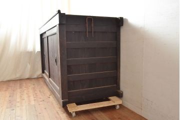 和製アンティーク　前面ヒノキ材・ケヤキ材　サイドボード(ローボード、テレビ台)(R-048508)