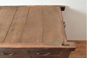 和製アンティーク　前面ヒノキ材・ケヤキ材　サイドボード(ローボード、テレビ台)(R-048509)