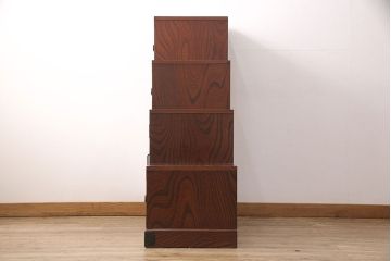 中古　四国・高松　飛鳥民芸家具　三方にケヤキ材を使用した高級感漂う階段箪笥(和タンス)(R-048510)
