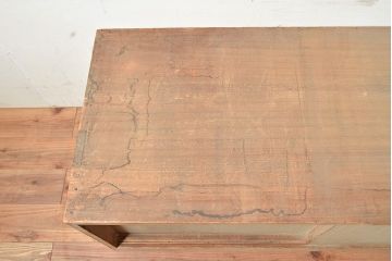 昭和レトロ　総桐材　シンプルな収納棚(ローボード、桐箪笥、戸棚、桐たんす)(R-048511)