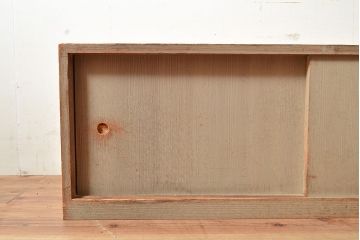 昭和レトロ　総桐材　シンプルな収納棚(ローボード、桐箪笥、戸棚、桐たんす)(R-048511)