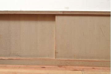 昭和レトロ　総桐材　シンプルな収納棚(ローボード、桐箪笥、戸棚、桐たんす)(R-048511)