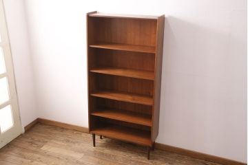 ヴィンテージ家具　デンマーク製　チーク材　シンプルなデザインが取り入れやすいブックシェルフ(本棚、飾り棚、オープンラック、シェルフ、ビンテージ)(R-048519)