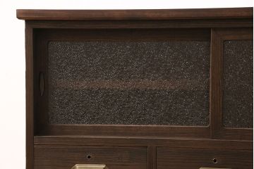 和製アンティーク　天板・脚付きリメイク　昭和レトロな雰囲気が魅力のローボード(テレビボード、収納棚、テレビ台)(R-048522)