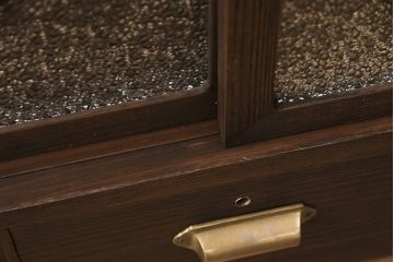 和製アンティーク　天板・脚付きリメイク　昭和レトロな雰囲気が魅力のローボード(テレビボード、収納棚、テレビ台)(R-048522)