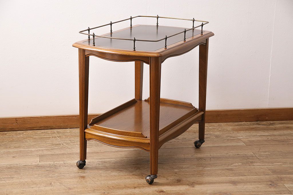 中古　DREXEL HERITAGE(ドレクセルヘリテイジ)　Et Cetera(エトセトラ)　マホガニー材　落ち着いた色合いのワゴン(トロリー、サイドテーブル)(定価約36万円)(R-048526)