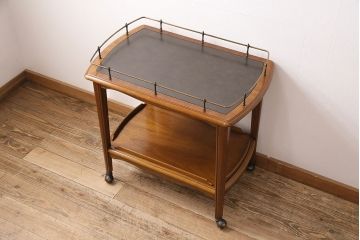 中古　DREXEL HERITAGE(ドレクセルヘリテイジ)　Et Cetera(エトセトラ)　マホガニー材　落ち着いた色合いのワゴン(トロリー、サイドテーブル)(定価約36万円)(R-048526)