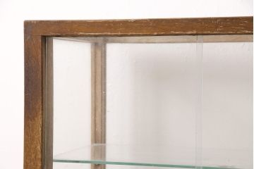 和製アンティーク　ナラ材製　昭和中期のレトロなガラスケース(ショーケース、陳列棚、店舗什器)(R-048528)