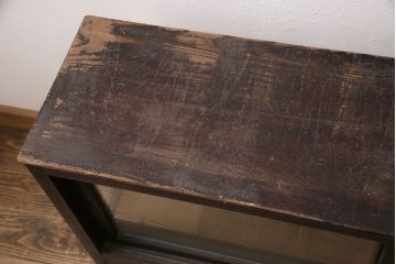 和製アンティーク　昭和初期のナラ材製ガラスケース(ショーケース、陳列棚、店舗什器)(R-048529)