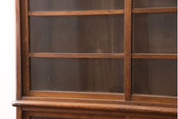 アンティーク家具　栓材　収納力抜群!味わい深い木肌が魅力の戸棚(キャビネット、ガラスケース、ガラス戸棚、収納棚)(R-048545)