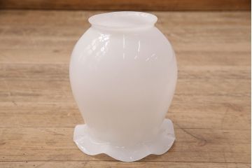 和レトロ　アンティーク照明　フリルシェードが可愛らしいペンダントライト(天井照明、吊り下げ照明、シェード)(R-048550)