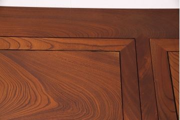 中古　総ケヤキ材　四尺　杢目が美しい!和の趣漂う重厚な佇まいの関西長火鉢(木製火鉢、囲炉裏)(R-048552)