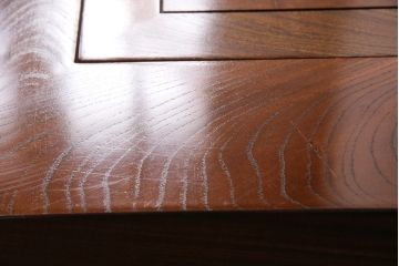 中古　総ケヤキ材　四尺　杢目が美しい!和の趣漂う重厚な佇まいの関西長火鉢(木製火鉢、囲炉裏)(R-048552)