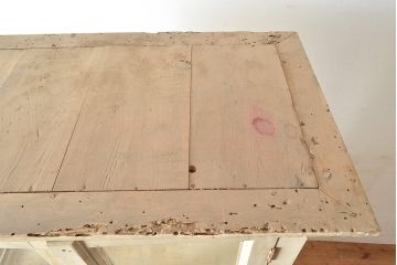 和製アンティーク　昭和初期　珍しいデザインのペイントキャビネット(デンタルケース、デンタルキャビネット、ケビント、ガラスケース、戸棚)(R-048553)