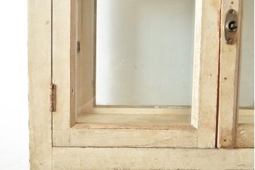 和製アンティーク　昭和初期　珍しいデザインのペイントキャビネット(デンタルケース、デンタルキャビネット、ケビント、ガラスケース、戸棚)(R-048553)