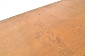 和製アンティーク　水色のペイントがアクセントのレトロな雰囲気を醸しだすブックケース(本箱、本棚、キャビネット、収納棚)(R-048554)