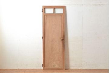 アンティーク建具　木本来の味わいが魅力的な杉材一枚板の扉(ドア、木製扉、木製ドア、建具)(R-048555)