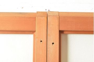 アンティーク建具　情緒溢れる和の雰囲気漂う雪見障子戸4枚セット(摺り上げ障子戸、引き戸、擦り上げ障子戸、擦上障子戸、建具)(R-048557)