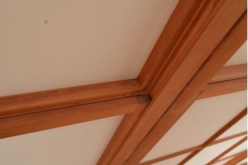 アンティーク建具　情緒溢れる和の雰囲気漂う雪見障子戸4枚セット(摺り上げ障子戸、引き戸、擦り上げ障子戸、擦上障子戸、建具)(R-048557)