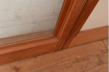 アンティーク建具　情緒溢れる和の雰囲気漂う雪見障子戸4枚セット(摺り上げ障子戸、引き戸、擦り上げ障子戸、擦上障子戸、建具)(R-048557)