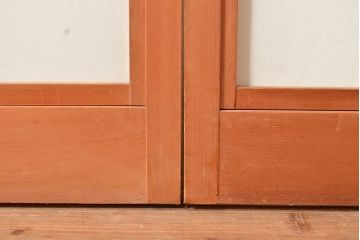 アンティーク建具　情緒溢れる和の雰囲気漂う雪見障子戸4枚セット(摺り上げ障子戸、引き戸、擦り上げ障子戸、擦上障子戸、建具)(R-048557)