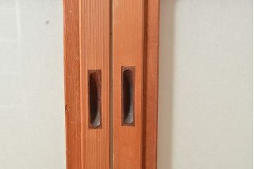 アンティーク建具　情緒溢れる和の雰囲気漂う雪見障子戸4枚セット(摺り上げ障子戸、引き戸、擦り上げ障子戸、擦上障子戸、建具)(R-048557)