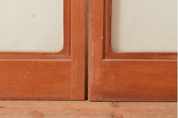 アンティーク建具　情緒溢れる和の雰囲気漂う雪見障子戸4枚セット(摺り上げ障子戸、引き戸、擦り上げ障子戸、擦上障子戸、建具)(R-048557)
