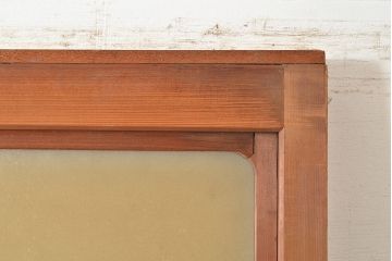 アンティーク建具　結霜ガラスが懐かしさを漂わせるガラス戸2枚セット(引き戸、建具)(R-048558)