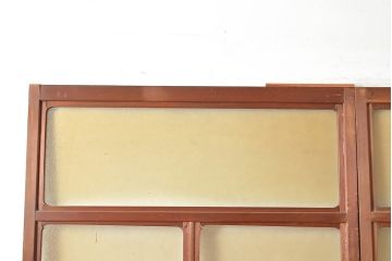 アンティーク建具　結霜ガラスが懐かしさを漂わせるガラス戸2枚セット(引き戸、建具)(R-048558)