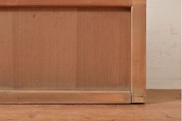 アンティーク建具　結霜ガラスが懐かしさを漂わせるガラス戸2枚セット(引き戸、建具)(R-048558)