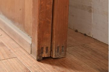 アンティーク建具　結霜ガラスが懐かしさを漂わせるガラス戸2枚セット(引き戸、建具)(R-048558)