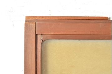 アンティーク建具　結霜ガラスが懐かしさを漂わせるガラス戸2枚セット(引き戸、建具)(R-048558)