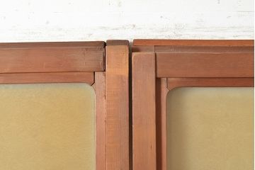 アンティーク建具　結霜ガラスが懐かしさを漂わせるガラス戸2枚セット(引き戸、建具)(R-048558)
