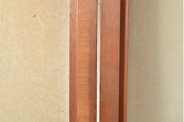 アンティーク建具　結霜ガラスが懐かしさを漂わせるガラス戸2枚セット(引き戸、建具)(R-048558)