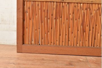 アンティーク建具　爽涼な佇まいが風情ある御簾戸2枚セット(建具、簾戸、簀戸、葭戸、夏障子、すど、葦戸)(R-048559)