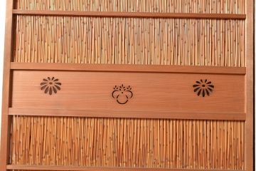 アンティーク建具　爽涼な佇まいが風情ある御簾戸2枚セット(建具、簾戸、簀戸、葭戸、夏障子、すど、葦戸)(R-048559)