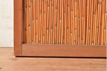 アンティーク建具　爽涼な佇まいが風情ある御簾戸2枚セット(建具、簾戸、簀戸、葭戸、夏障子、すど、葦戸)(R-048559)