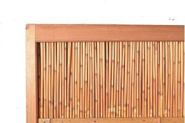 アンティーク建具　上品な透かし彫りが風情漂う御簾戸2枚セット(建具、簾戸、簀戸、葭戸、夏障子、すど、葦戸)(R-048560)