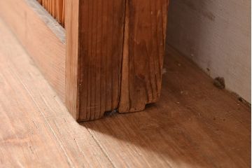 アンティーク建具　上品な透かし彫りが風情漂う御簾戸2枚セット(建具、簾戸、簀戸、葭戸、夏障子、すど、葦戸)(R-048560)