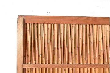 アンティーク建具　上品な透かし彫りが風情漂う御簾戸2枚セット(建具、簾戸、簀戸、葭戸、夏障子、すど、葦戸)(R-048560)