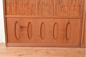 アンティーク建具　様々な採光と通風を感じることができる御簾戸2枚セット(建具、簾戸、簀戸、葭戸、夏障子、すど、葦戸)(R-048561)
