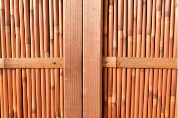 アンティーク建具　様々な採光と通風を感じることができる御簾戸2枚セット(建具、簾戸、簀戸、葭戸、夏障子、すど、葦戸)(R-048561)