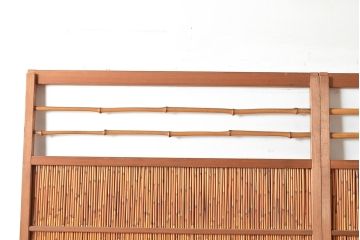 アンティーク建具　様々な採光と通風を感じることができる御簾戸2枚セット(建具、簾戸、簀戸、葭戸、夏障子、すど、葦戸)(R-048561)