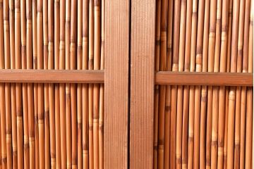 アンティーク建具　様々な採光と通風を感じることができる御簾戸2枚セット(建具、簾戸、簀戸、葭戸、夏障子、すど、葦戸)(R-048561)
