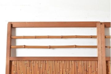 アンティーク建具　風通し抜群!腰板の仕掛けが魅力の簀戸2枚セット(建具、簾戸、葭戸、夏障子、すど、葦戸)(R-048562)