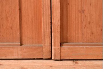 アンティーク建具　風通し抜群!腰板の仕掛けが魅力の簀戸2枚セット(建具、簾戸、葭戸、夏障子、すど、葦戸)(R-048562)