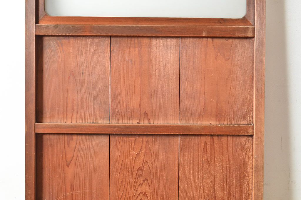 和製アンティーク　窓付き　シンプルなデザインが取り入れやすい木製の扉(ドア、木製ドア、建具)(R-048563)