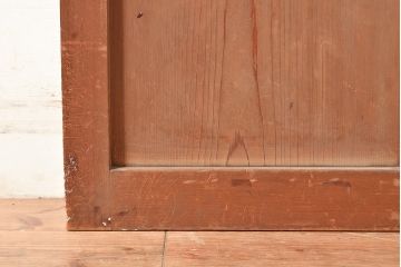 ヴィンテージ建具　昭和中期　2種類のレトロなガラスで違った輝きを楽しめる木製ドア1枚　(R-048564)