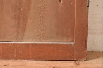 ヴィンテージ建具　昭和中期　2種類のレトロなガラスで違った輝きを楽しめる木製ドア1枚　(R-048564)