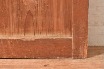 ヴィンテージ建具　昭和中期　2種類のレトロなガラスで違った輝きを楽しめる木製ドア1枚　(R-048564)